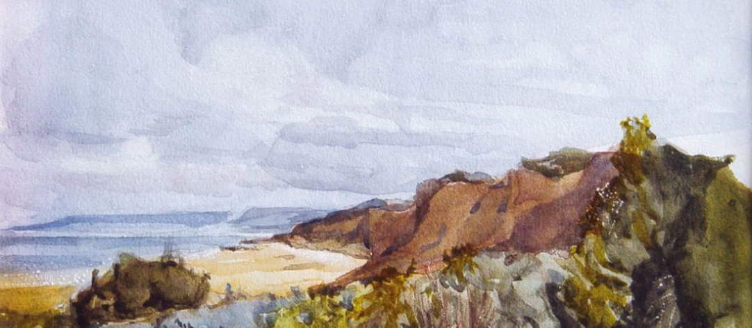 Scogliere sul mare - Léon Riesener, collection Château, Musée de Saint, Germain de Livet